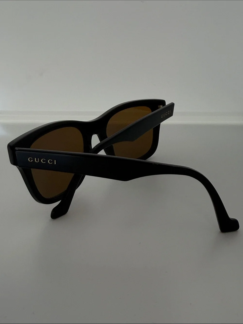Gucci Black Sunglasses with Brown Lenses and Velvet Case